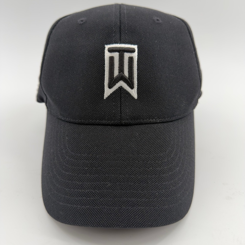 Nike Tiger Woods Collection Golf Hat Black TW Logo Nike One Swoosh Cap Mens